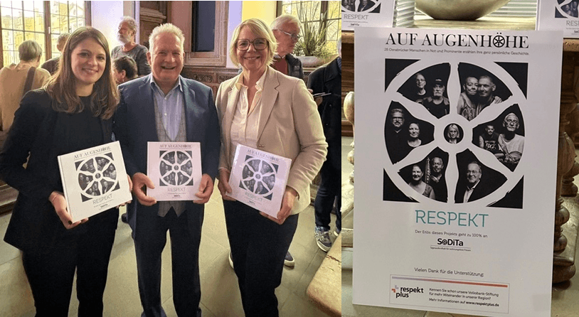 Buchvorstellung „Auf Augenhöhe – Respekt“ von Thomas Schenk im Osnabrücker Rathaus mit Vertreterinnen der respektplus Stiftung.